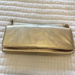 Jimmy Choo gold metallic evening clutch bag